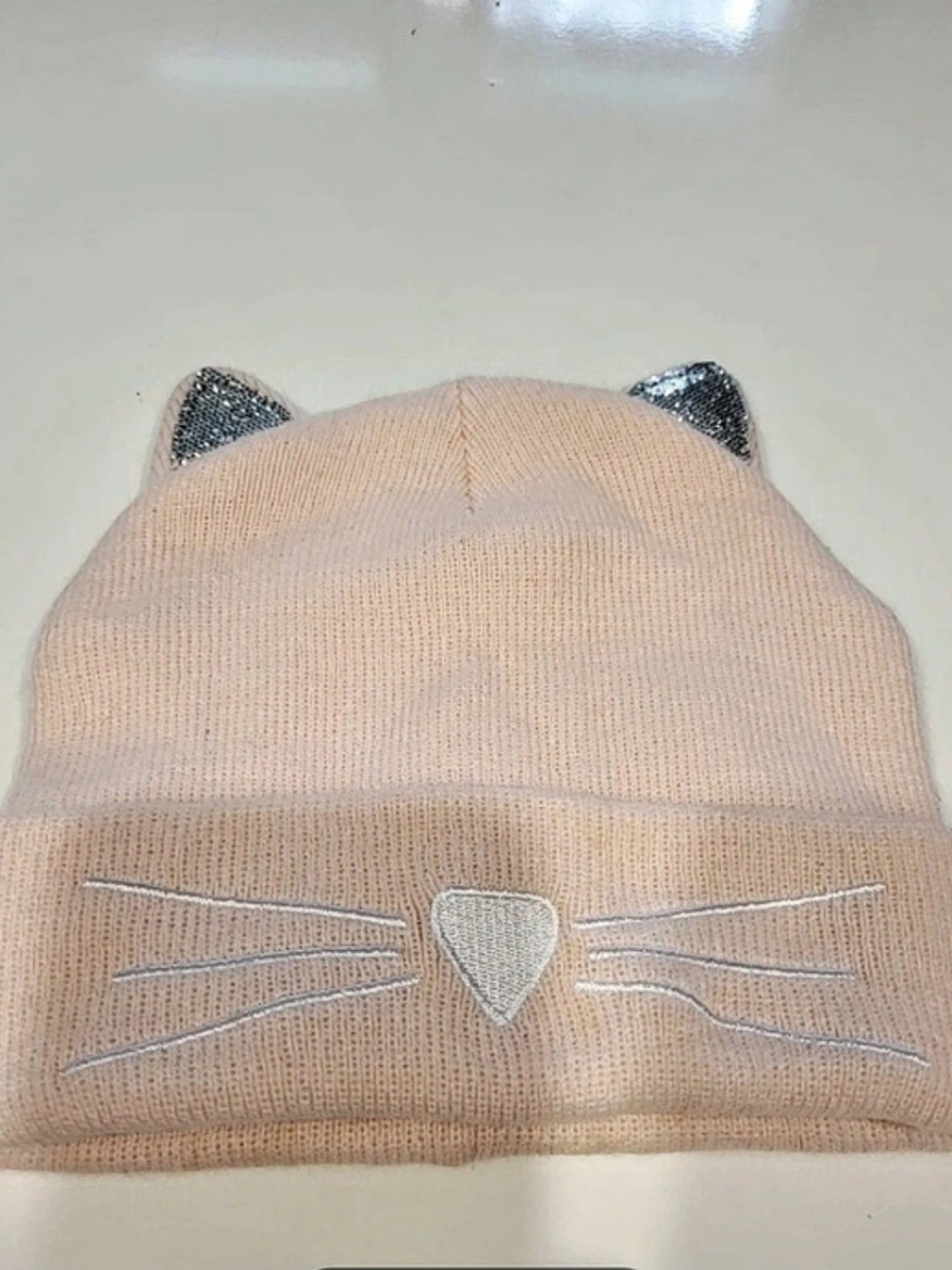 Joe Fresh Girls Cat Ear Knit Hat In Pink- Size L/XL 10-14